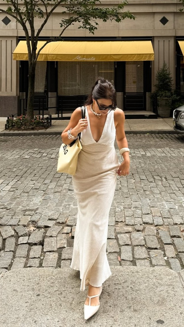 Dae Maxi Dress - White/Natural