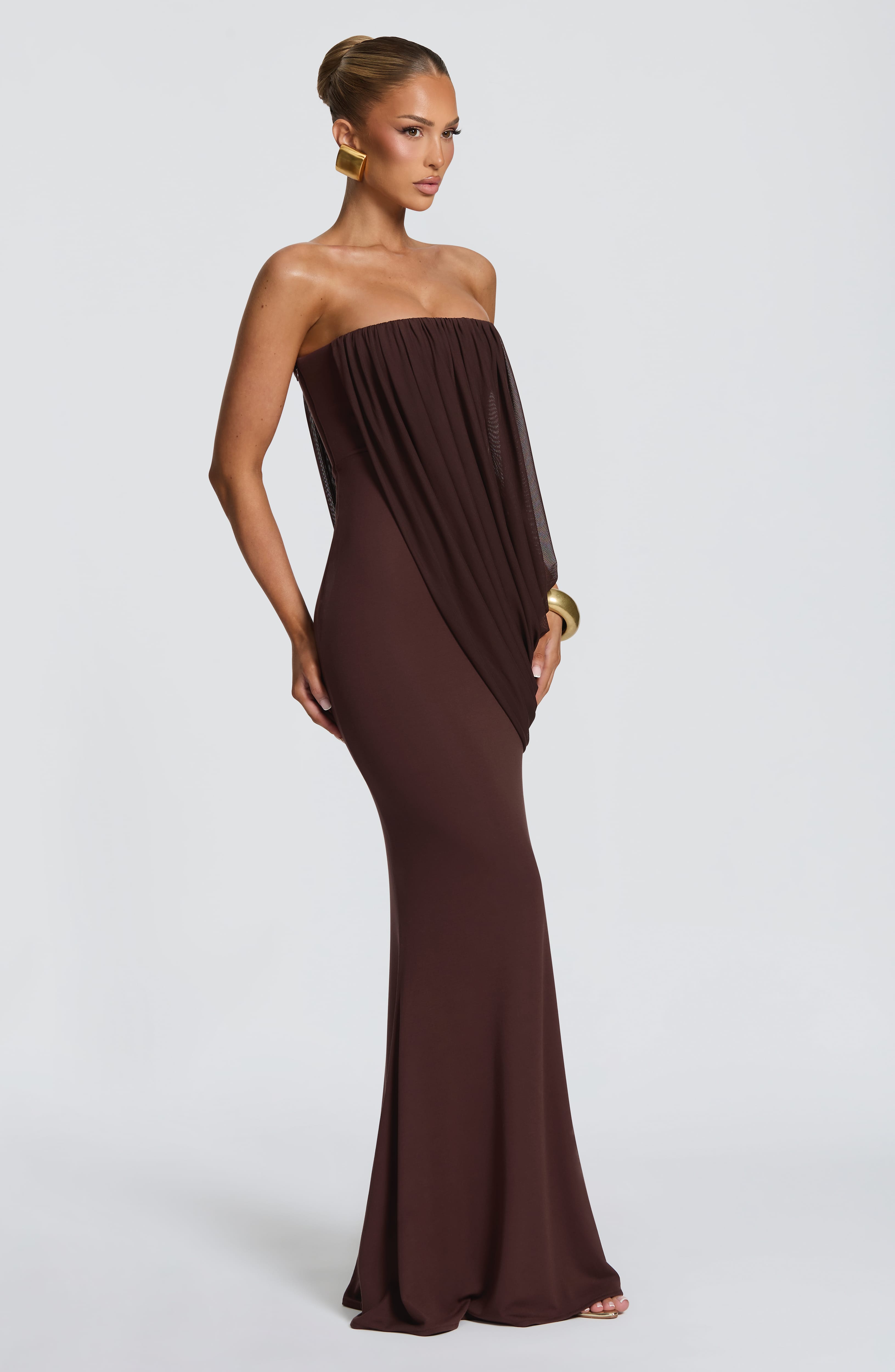Vienna Maxi Dress - Plum Brown