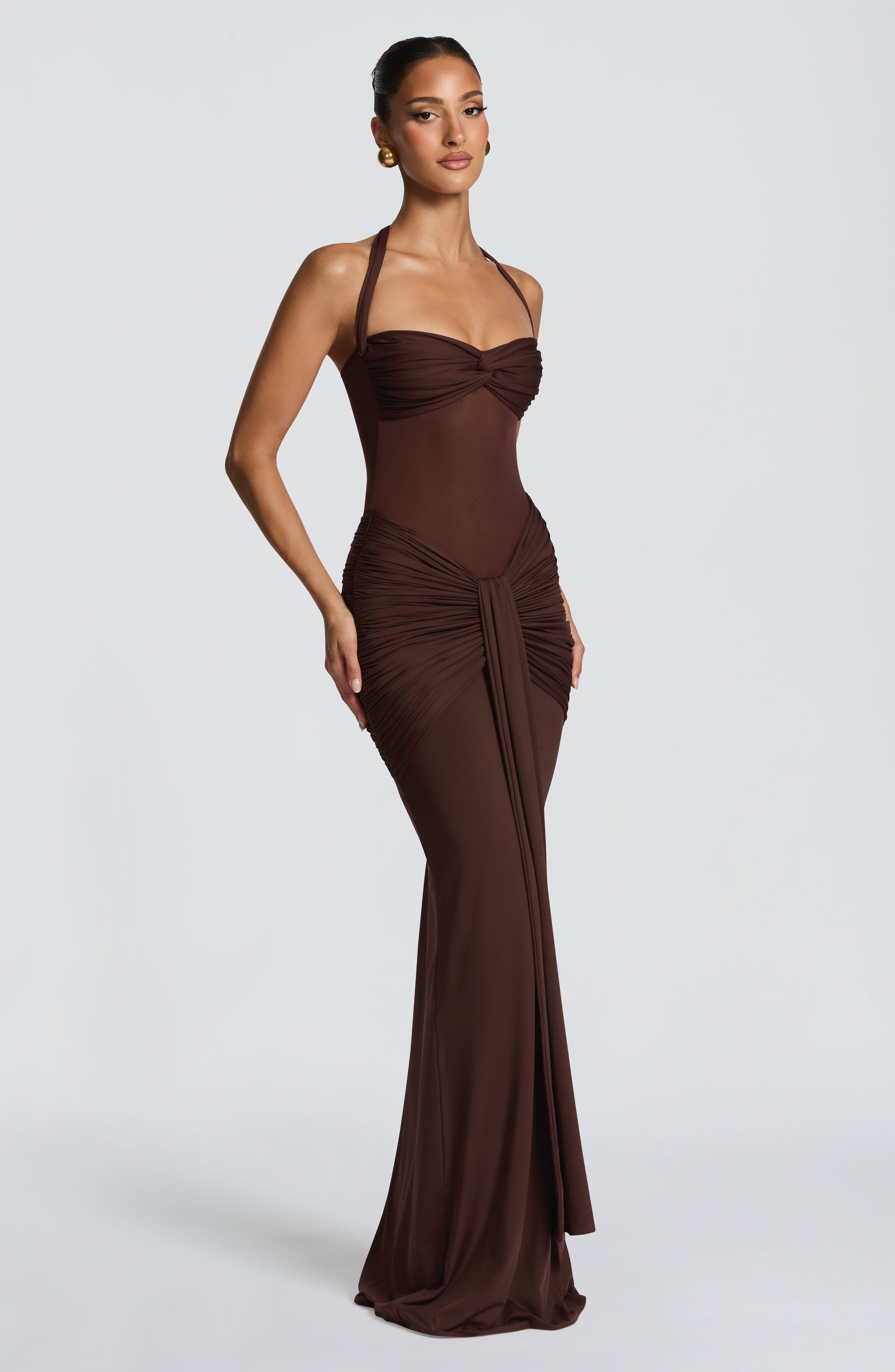 Vixen Maxi Dress - Plum Brown